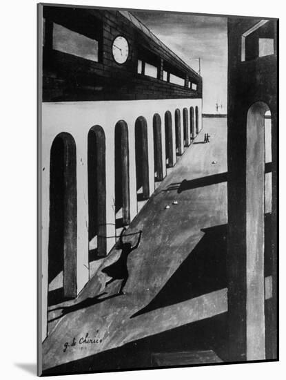 A View of a Painting by Artist Giorgio De Chirico-null-Mounted Photographic Print