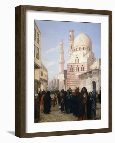 A View of a Street of the Citadel in Cairo with Ibrahim Agka Mosque, 1907-George Alfred Williams-Framed Giclee Print