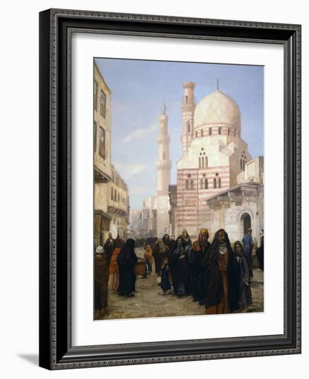 A View of a Street of the Citadel in Cairo with Ibrahim Agka Mosque, 1907-George Alfred Williams-Framed Giclee Print