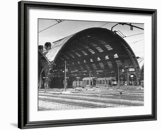 A View of a Train Station in the City of Rome-Thomas D^ Mcavoy-Framed Premium Photographic Print