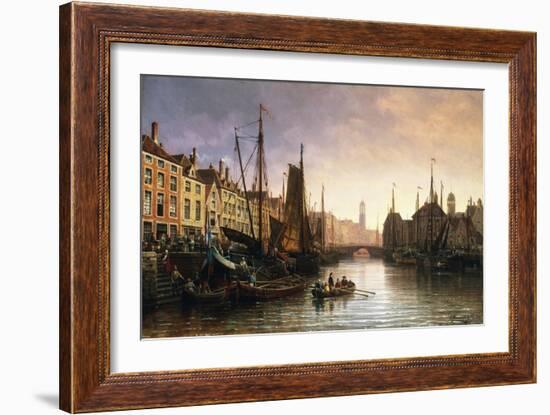 A View of Amsterdam, the Netherlands-Charles Euphrasie Kuwasseg-Framed Giclee Print