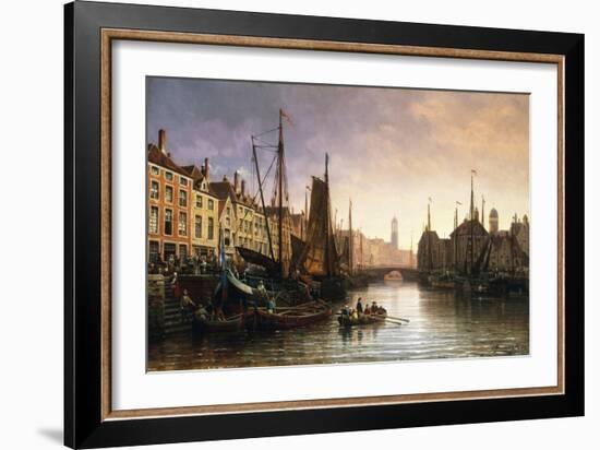 A View of Amsterdam, the Netherlands-Charles Euphrasie Kuwasseg-Framed Giclee Print