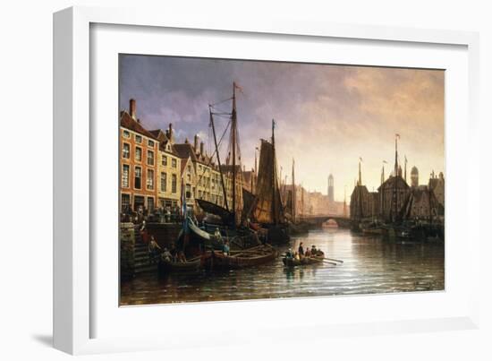A View of Amsterdam, the Netherlands-Charles Euphrasie Kuwasseg-Framed Giclee Print