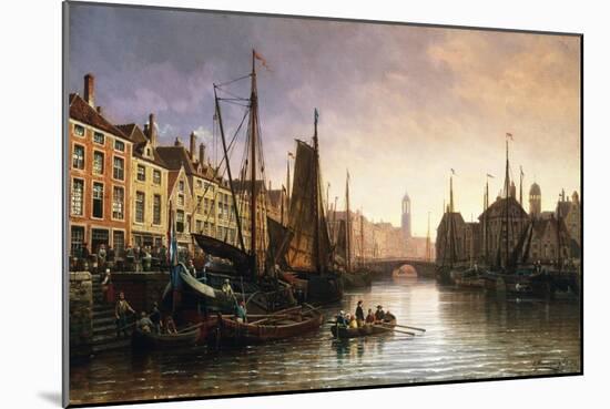 A View of Amsterdam, the Netherlands-Charles Euphrasie Kuwasseg-Mounted Giclee Print