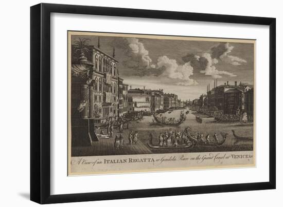 A View of an Italian Regatta or Gondola Race on the Grand Canal at Venice, Etc-null-Framed Giclee Print