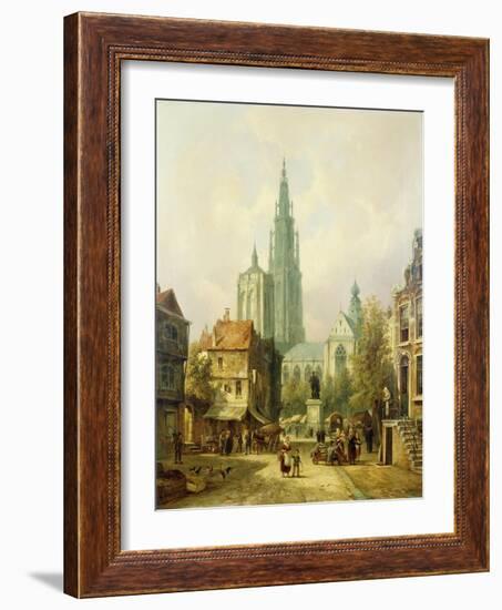 A View of Antwerp-Pieter Cornelis Dommershuijzen-Framed Giclee Print