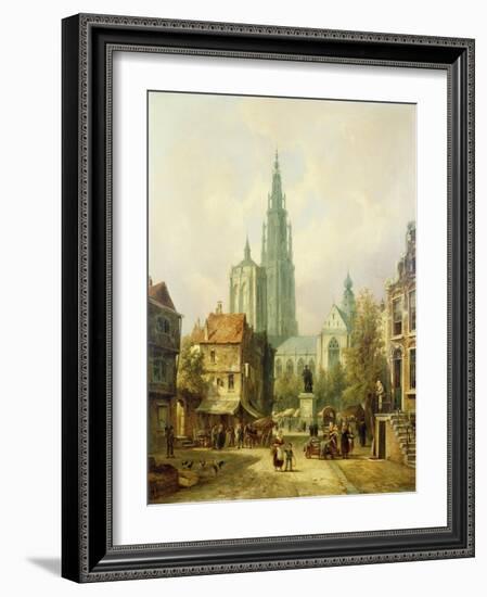 A View of Antwerp-Pieter Cornelis Dommershuijzen-Framed Giclee Print