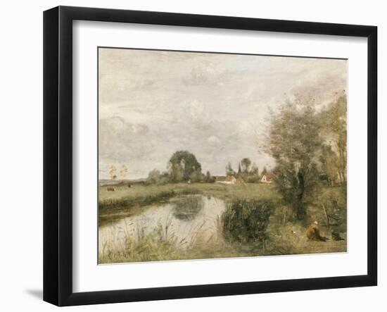 A View of Arleux from the Marshes of Palluel-Jean-Baptiste-Camille Corot-Framed Giclee Print