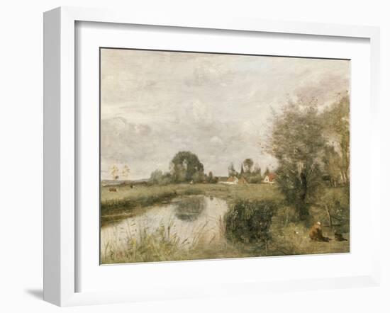 A View of Arleux from the Marshes of Palluel-Jean-Baptiste-Camille Corot-Framed Giclee Print