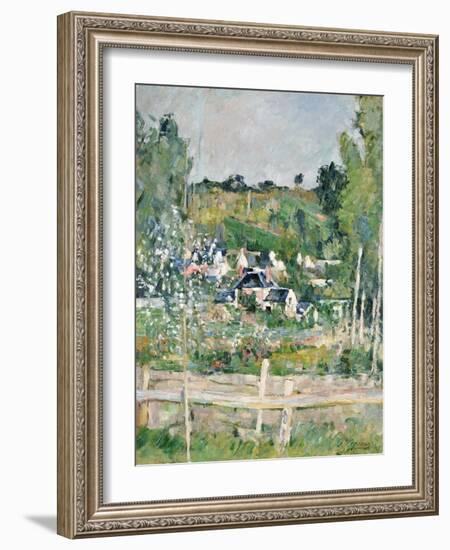 A View of Auvers-Sur-Oise, the Fence, C.1873-Paul Cézanne-Framed Giclee Print