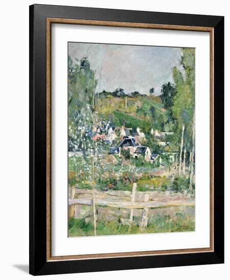 A View of Auvers-Sur-Oise, the Fence, C.1873-Paul Cézanne-Framed Giclee Print