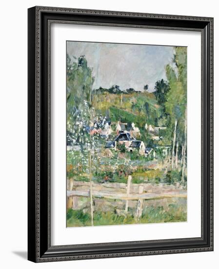 A View of Auvers-Sur-Oise, the Fence, C.1873-Paul Cézanne-Framed Giclee Print