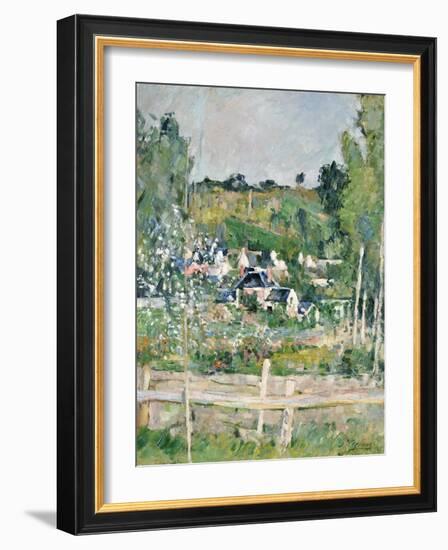 A View of Auvers-Sur-Oise, the Fence, C.1873-Paul Cézanne-Framed Giclee Print