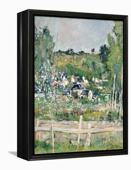 A View of Auvers-Sur-Oise, the Fence, C.1873-Paul Cézanne-Framed Premier Image Canvas