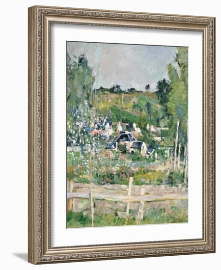 A View of Auvers-Sur-Oise; the Fence-Paul Cézanne-Framed Giclee Print