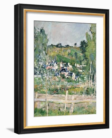 A View of Auvers-Sur-Oise; the Fence-Paul Cézanne-Framed Giclee Print