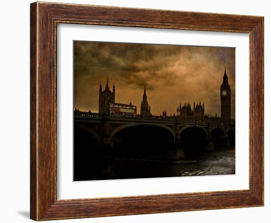 A View of Big Ben in London from the River Thames-Eudald Castells-Framed Photographic Print