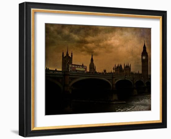 A View of Big Ben in London from the River Thames-Eudald Castells-Framed Photographic Print