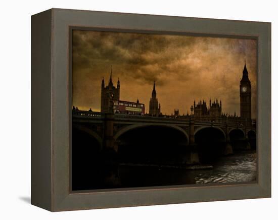 A View of Big Ben in London from the River Thames-Eudald Castells-Framed Premier Image Canvas