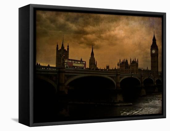A View of Big Ben in London from the River Thames-Eudald Castells-Framed Premier Image Canvas