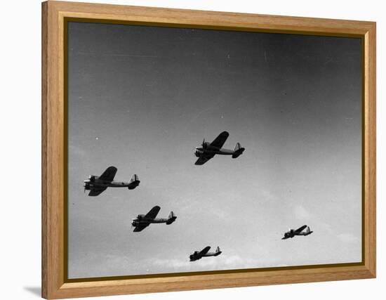 A View of Bomber Planes Being Used During US Army Maneuvers-John Phillips-Framed Premier Image Canvas