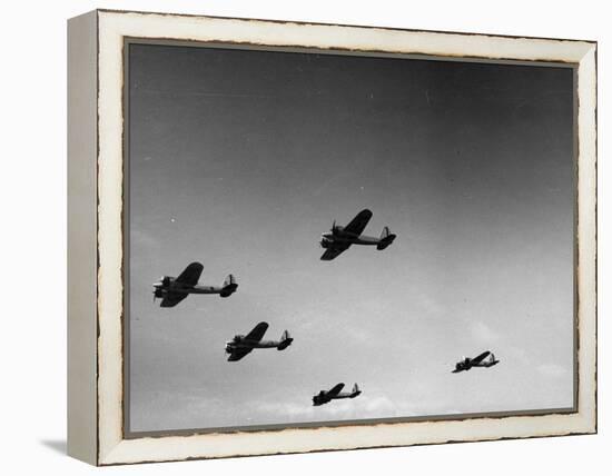 A View of Bomber Planes Being Used During US Army Maneuvers-John Phillips-Framed Premier Image Canvas