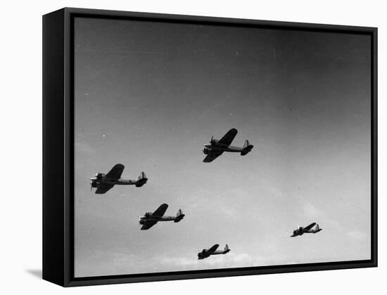A View of Bomber Planes Being Used During US Army Maneuvers-John Phillips-Framed Premier Image Canvas