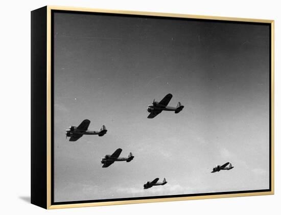 A View of Bomber Planes Being Used During US Army Maneuvers-John Phillips-Framed Premier Image Canvas