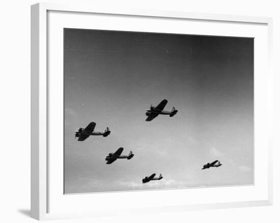 A View of Bomber Planes Being Used During US Army Maneuvers-John Phillips-Framed Premium Photographic Print