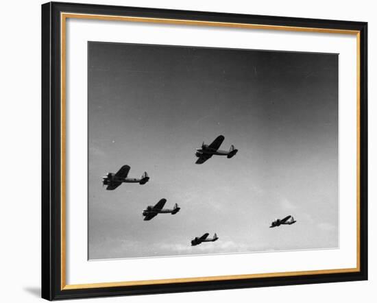 A View of Bomber Planes Being Used During US Army Maneuvers-John Phillips-Framed Premium Photographic Print