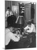 A View of Cadets at the Annapolis Naval Academy Studying in their Dorm Room-David Scherman-Mounted Premium Photographic Print