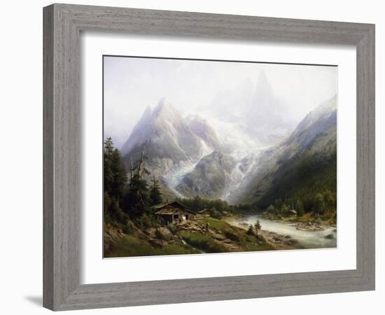 A View of Chamonix and Mont Blanc-Joseph Jansen-Framed Giclee Print