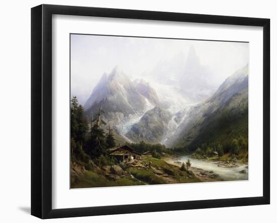 A View of Chamonix and Mont Blanc-Joseph Jansen-Framed Giclee Print