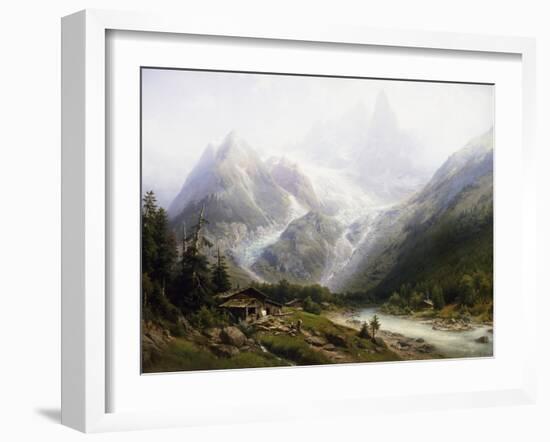 A View of Chamonix and Mont Blanc-Joseph Jansen-Framed Giclee Print