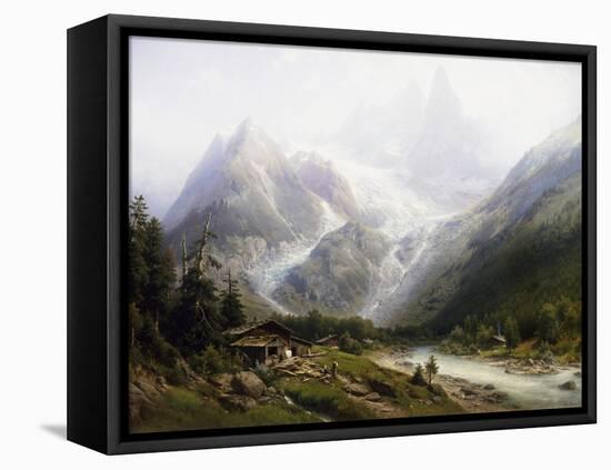 A View of Chamonix and Mont Blanc-Joseph Jansen-Framed Premier Image Canvas