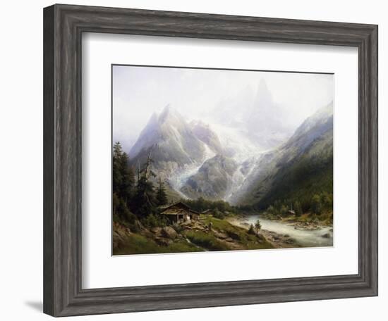 A View of Chamonix and Mont Blanc-Joseph Jansen-Framed Giclee Print