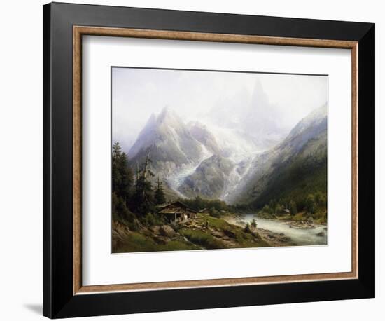 A View of Chamonix and Mont Blanc-Joseph Jansen-Framed Giclee Print