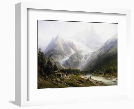 A View of Chamonix and Mont Blanc-Joseph Jansen-Framed Giclee Print