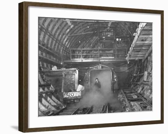 A View of Construction Workers Building the Queens Midtown Tunnel in New York City-Carl Mydans-Framed Premium Photographic Print