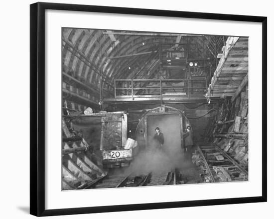 A View of Construction Workers Building the Queens Midtown Tunnel in New York City-Carl Mydans-Framed Premium Photographic Print