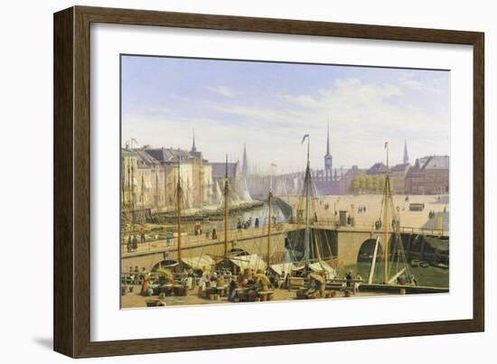 A View of Copenhagen Towards the Stock Exchange from Gammel Strand-Martinus Rorbye-Framed Giclee Print