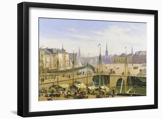 A View of Copenhagen Towards the Stock Exchange from Gammel Strand-Martinus Rorbye-Framed Giclee Print