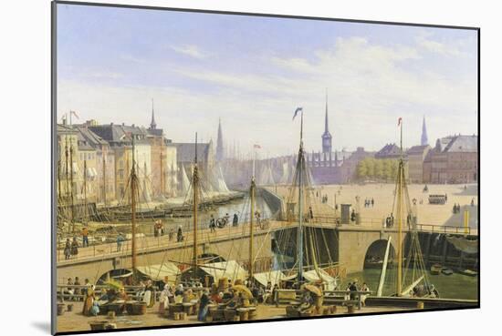 A View of Copenhagen Towards the Stock Exchange from Gammel Strand-Martinus Rorbye-Mounted Giclee Print