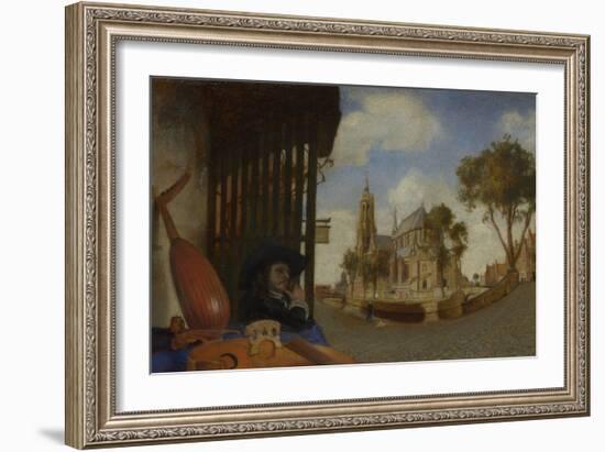 A View of Delft, with a Musical Instrument Seller's Stall, 1652-Carel Fabritius-Framed Giclee Print