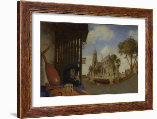 A View of Delft, with a Musical Instrument Seller's Stall, 1652-Carel Fabritius-Framed Giclee Print