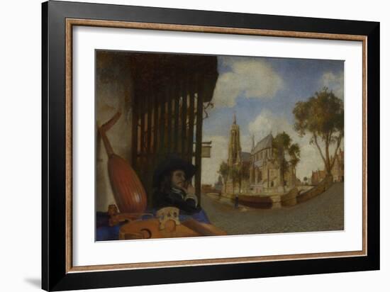 A View of Delft, with a Musical Instrument Seller's Stall, 1652-Carel Fabritius-Framed Giclee Print