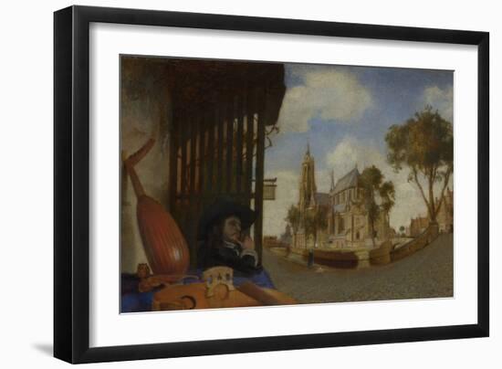 A View of Delft, with a Musical Instrument Seller's Stall, 1652-Carel Fabritius-Framed Giclee Print