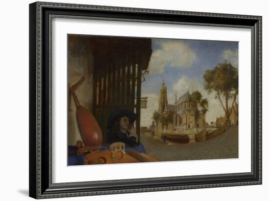 A View of Delft, with a Musical Instrument Seller's Stall, 1652-Carel Fabritius-Framed Giclee Print