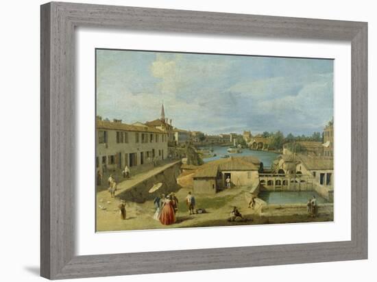 A View of Dolo on the Brenta Canal, C.1725-29-Canaletto-Framed Giclee Print