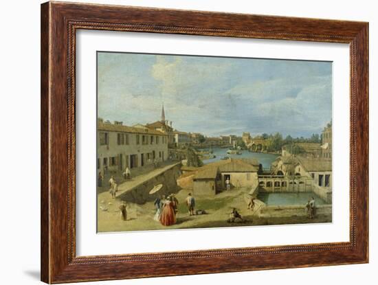 A View of Dolo on the Brenta Canal, C.1725-29-Canaletto-Framed Giclee Print